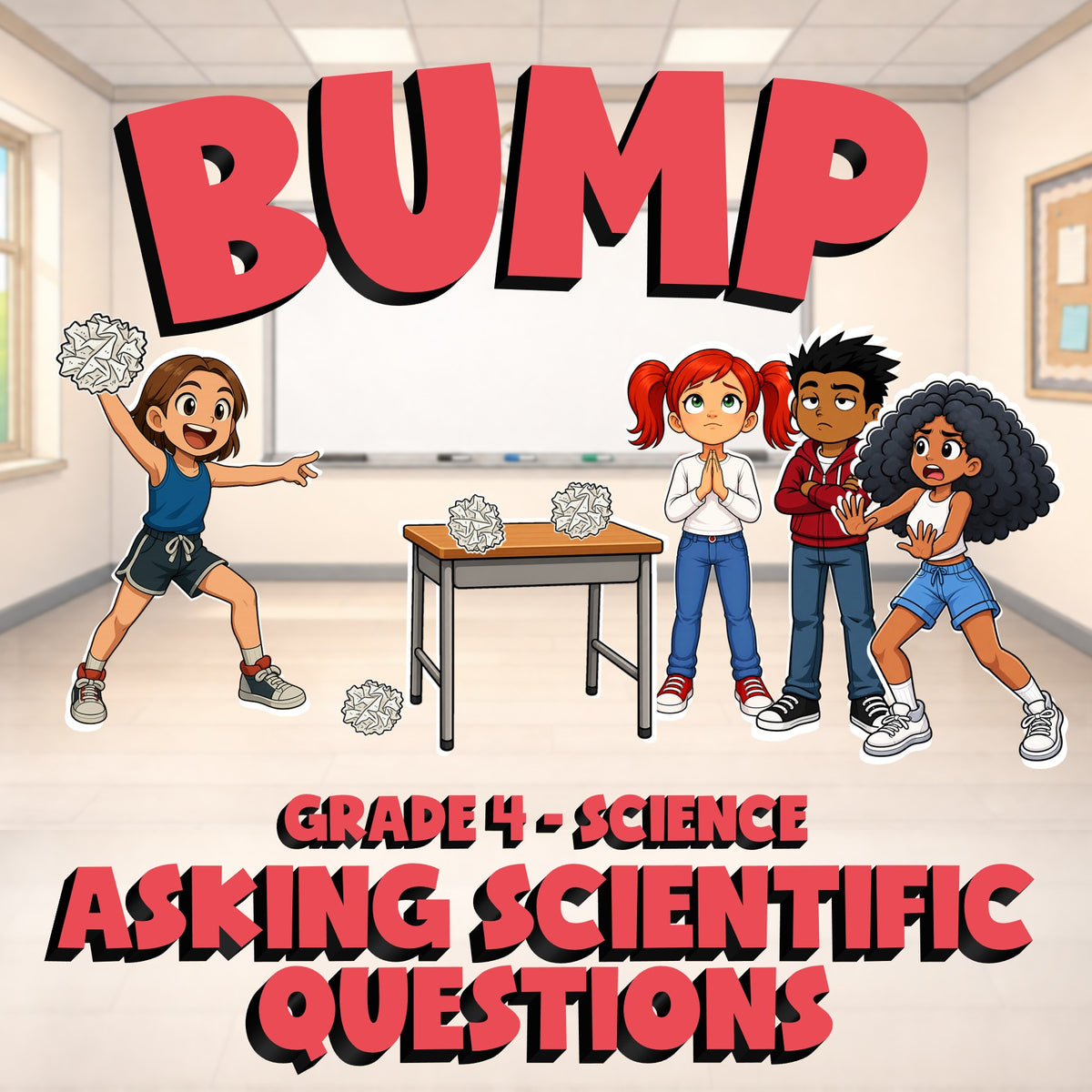 Asking Scientific Questions BUMP Science Game - No Prep Grade 4 Review Activity