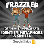 Identify Metaphors & Similes FRAZZLED ELA Game - No Prep Grade 9 Review Activity