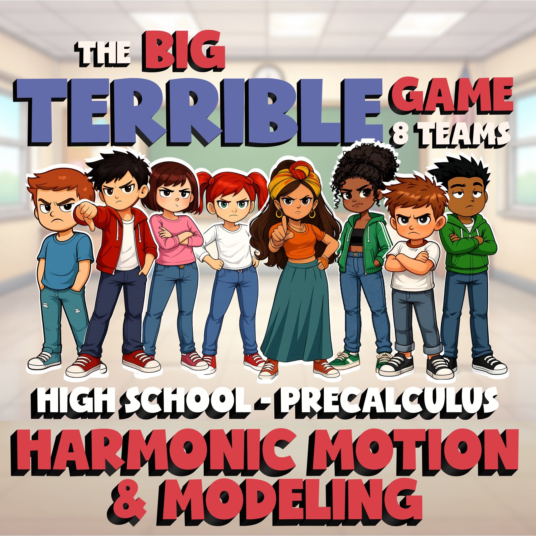 Harmonic Motion & Modeling BIG TERRIBLE GAME - No Prep PreCalculus Math Review