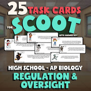 Regulation & Oversight SCOOT TASK CARDS Science Game - No Prep AP Biology Review