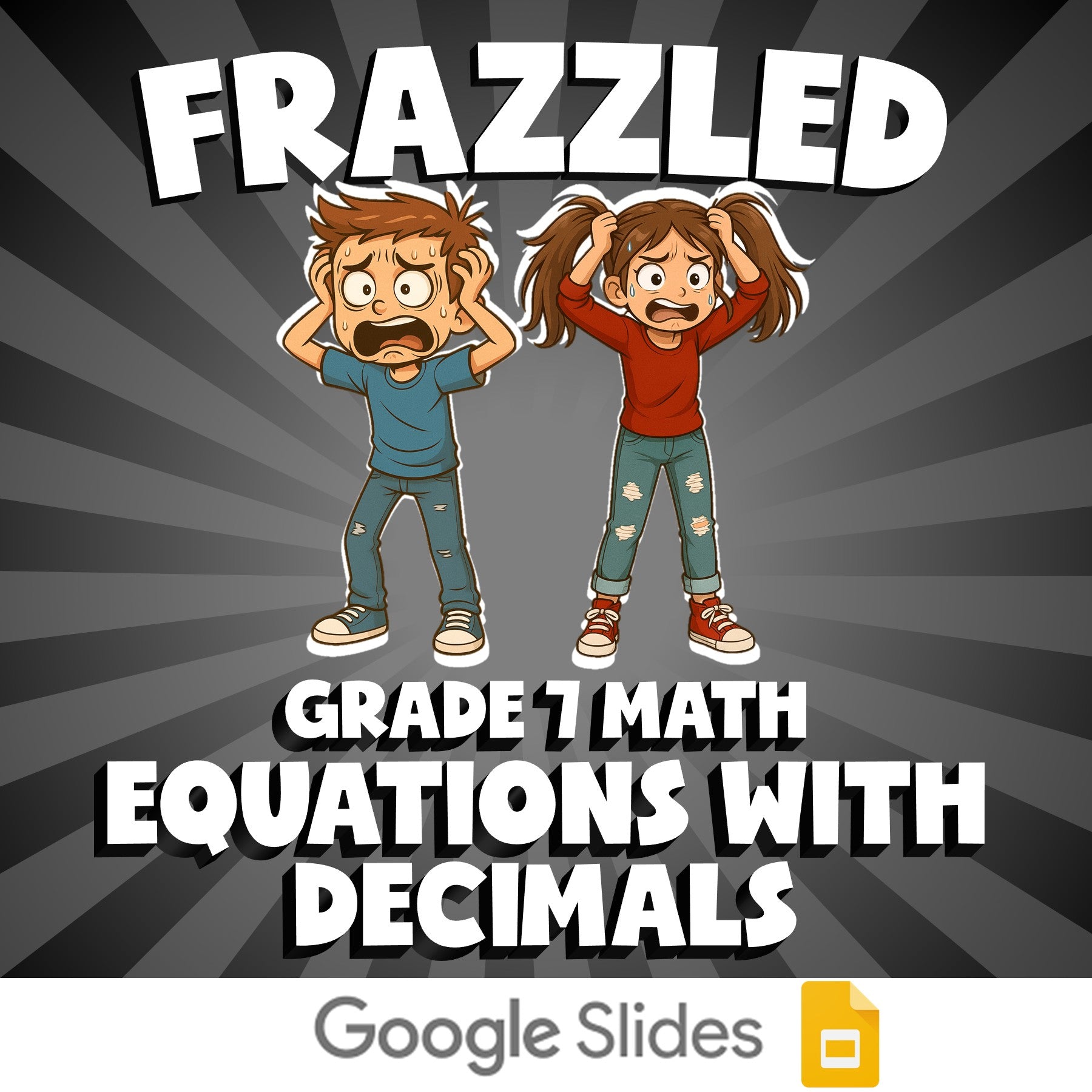Equations with Decimals FRAZZLED Math Game - No Prep Grade 7 Review Activity
