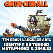 Identify Extended Metaphors & Similes GRUDGEBALL ELA Game - No Prep Grade 7