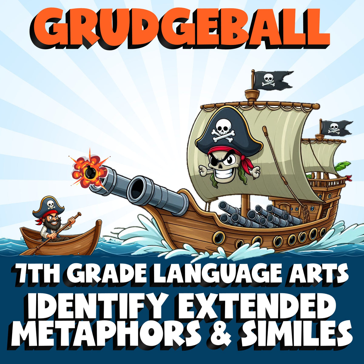 Identify Extended Metaphors & Similes GRUDGEBALL ELA Game - No Prep Grade 7