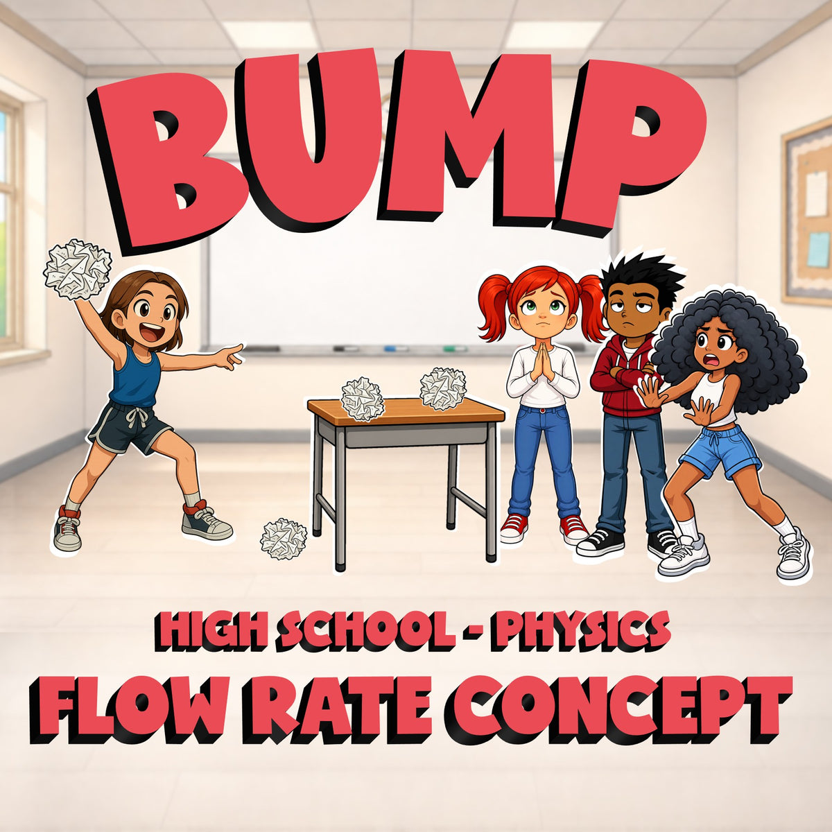 Flow Rate Concept BUMP Science Game - No Prep Physics Review Activity
