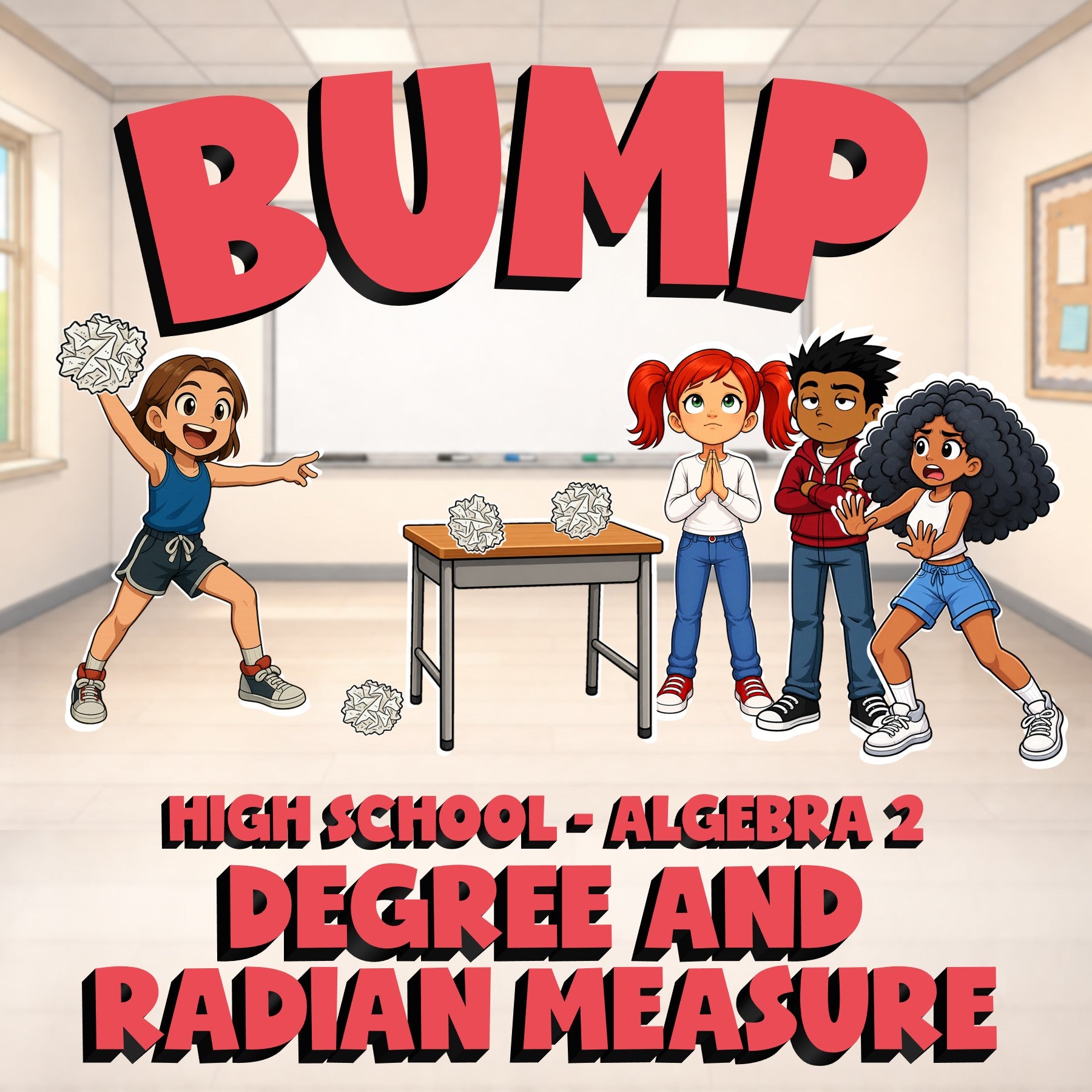 Degree and Radian Measure BUMP Math Game - No Prep Algebra 2 Review Activity