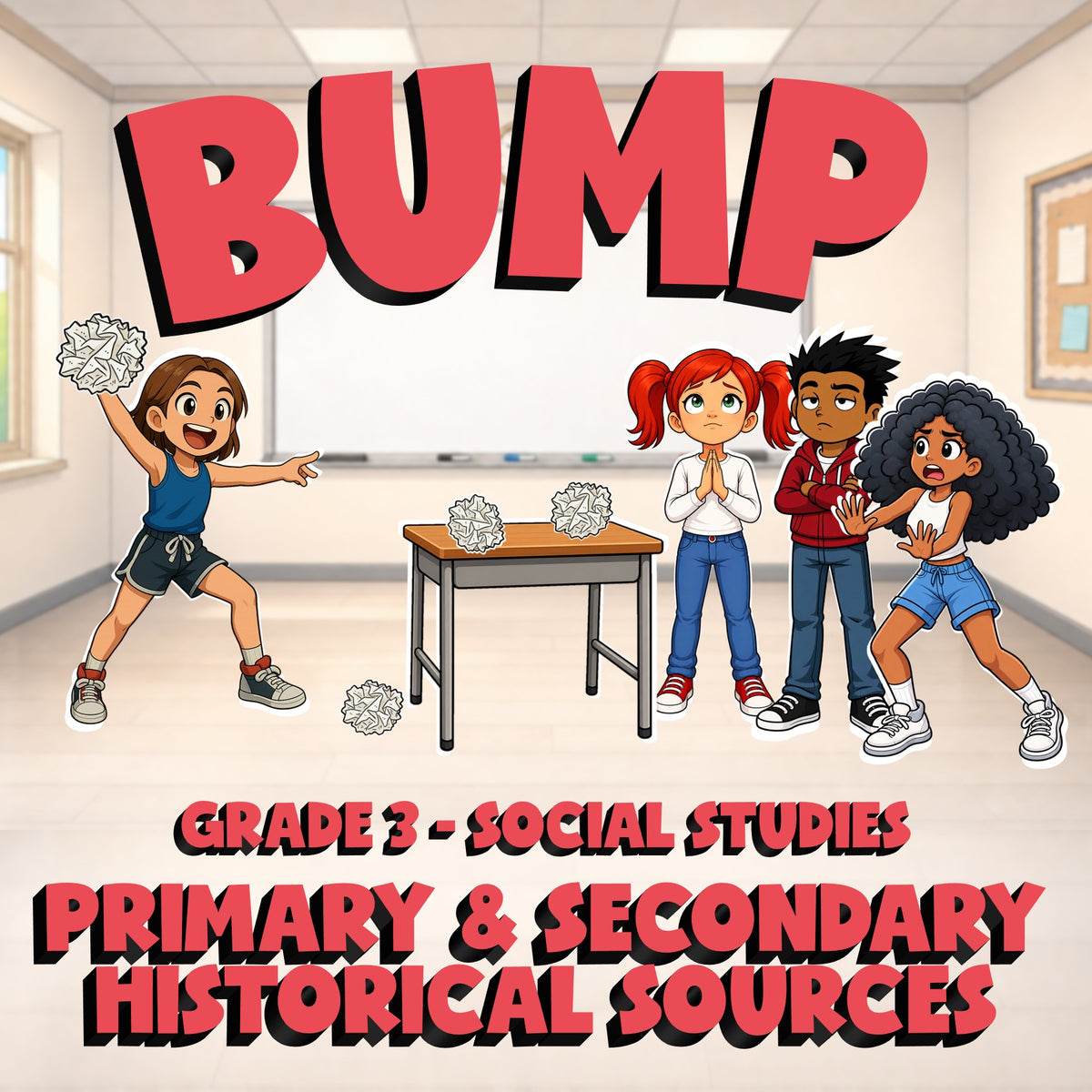 Primary & Secondary Historical Sources BUMP Socials Game - No Prep Grade 3