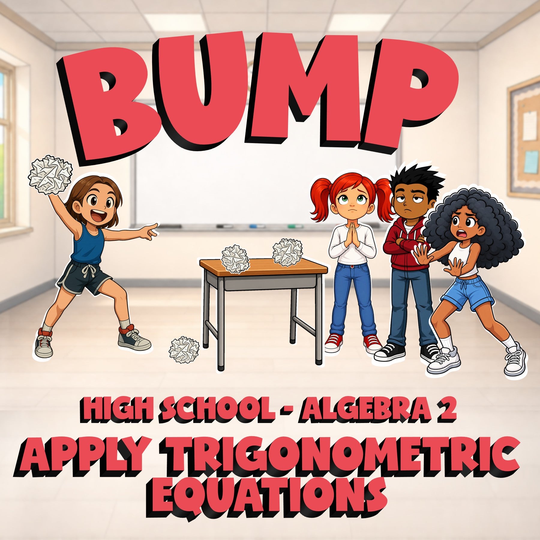 Apply Trigonometric Equations BUMP Math Game - No Prep Algebra 2 Review Activity