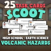 Volcanic Hazards SCOOT TASK CARDS Game - No Prep Earth Science Review Activity