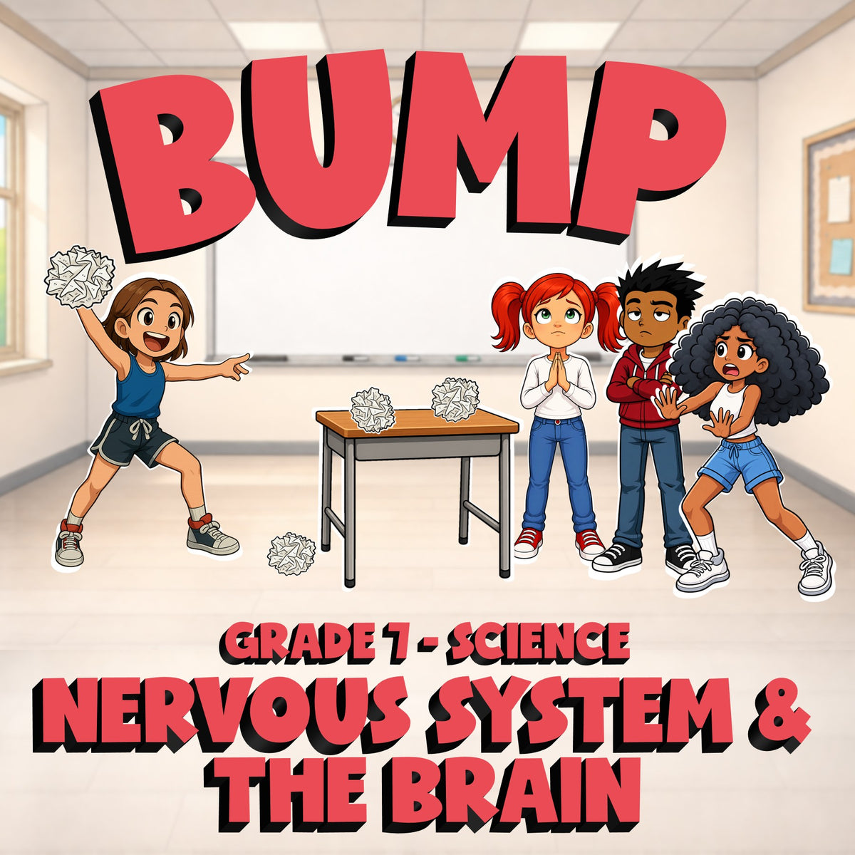 Nervous System & the Brain BUMP Science Game - No Prep Grade 7 Review Activity