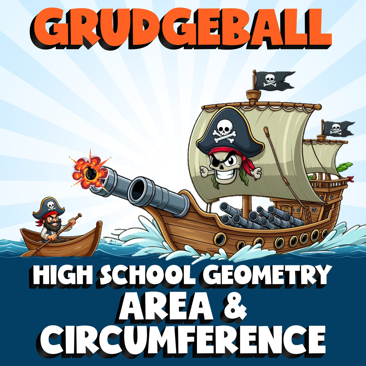 Area & Circumference GRUDGEBALL Math Game - No Prep Geometry Review Activity