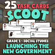 Launching the New Government SCOOT TASK CARDS Socials Game - No Prep Grade 5