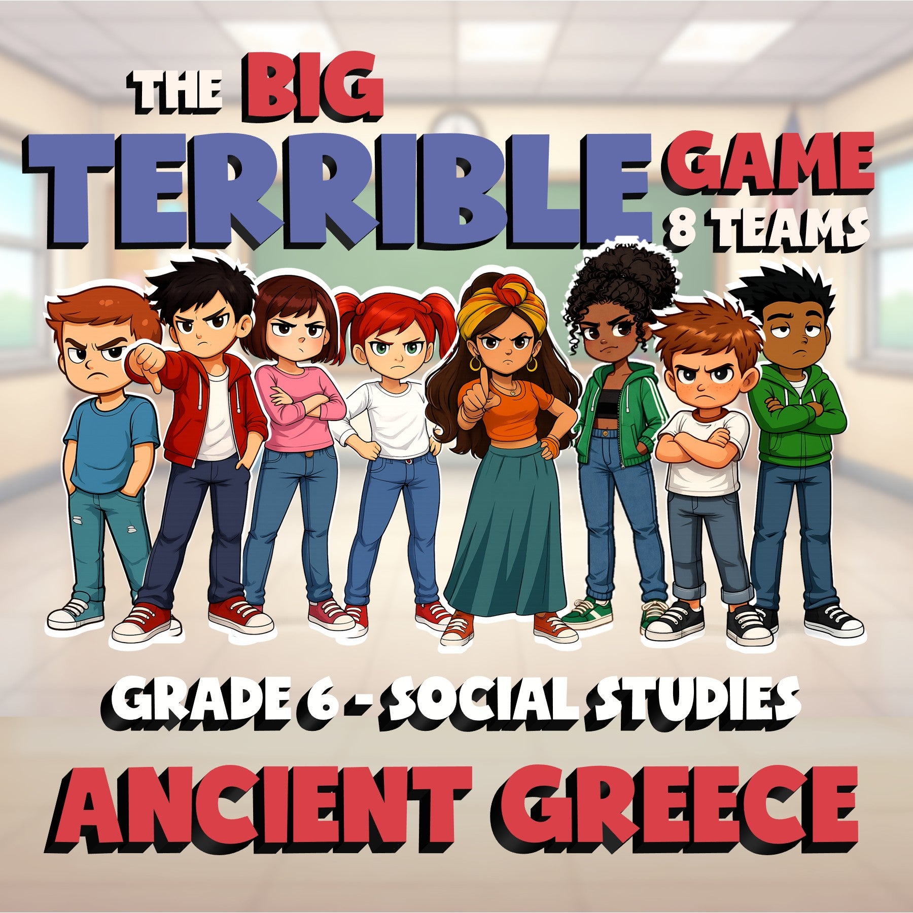 Ancient Greece BIG TERRIBLE GAME - No Prep Grade 6 Socials Review Activity
