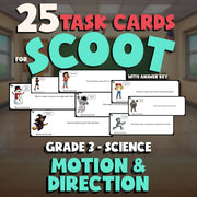 Motion & Direction SCOOT TASK CARDS Science Game - No Prep Grade 3 Review