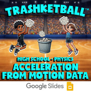 Acceleration from Motion Data TRASHKETBALL Science Game - No Prep Physics Review