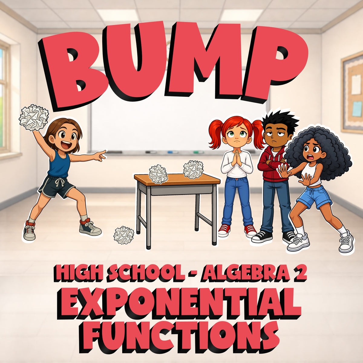 Exponential Functions BUMP Math Game - No Prep Algebra 2 Review Activity