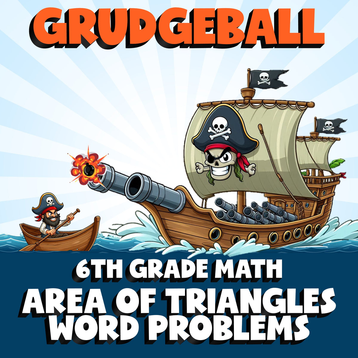 Area of Triangles Word Problems GRUDGEBALL Math Game - No Prep Grade 6 Review