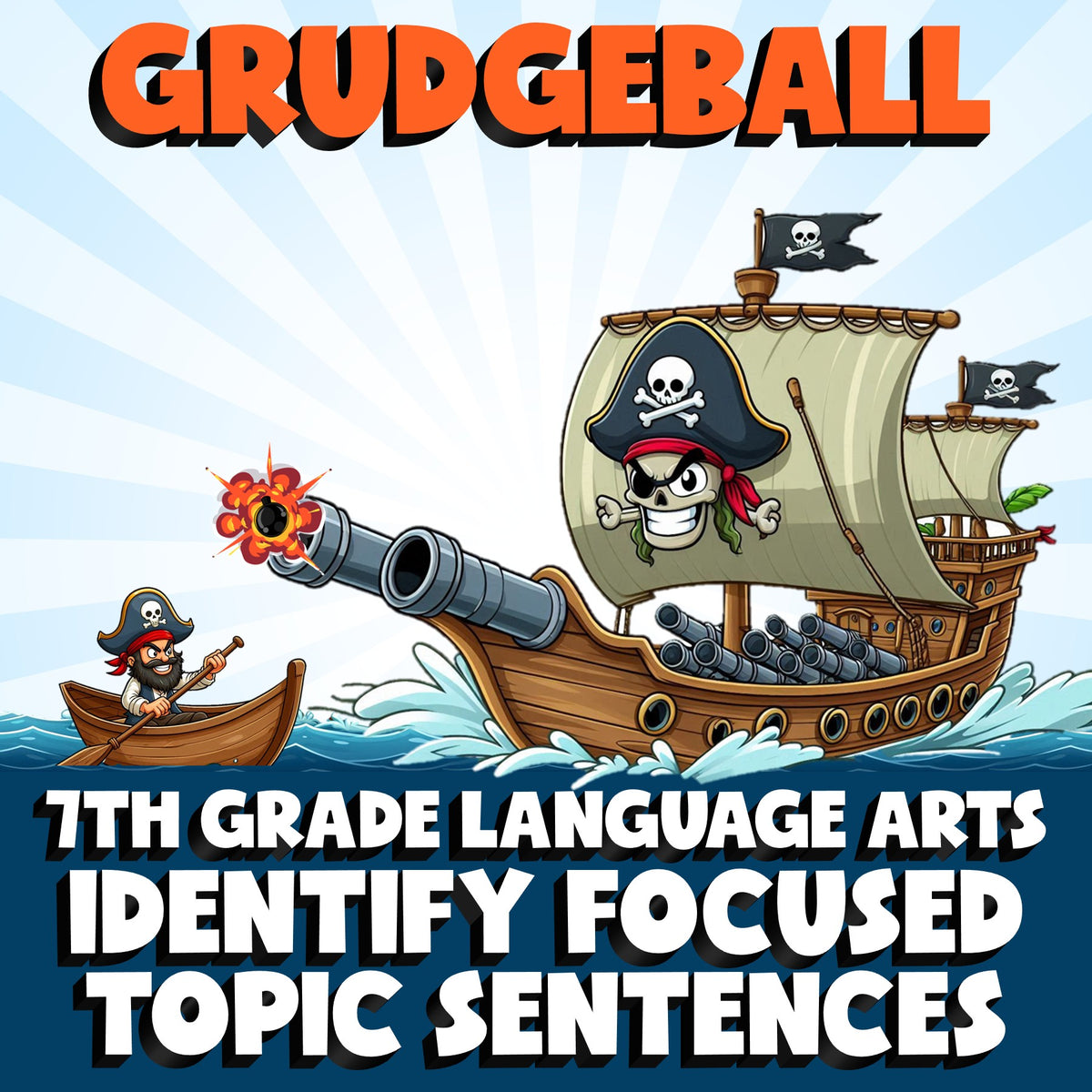 Identify Focused Topic Sentences GRUDGEBALL ELA Game - No Prep Grade 7 Review