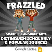 Distinguish Scholarly & Popular Sources FRAZZLED ELA Game - No Prep Grade 9