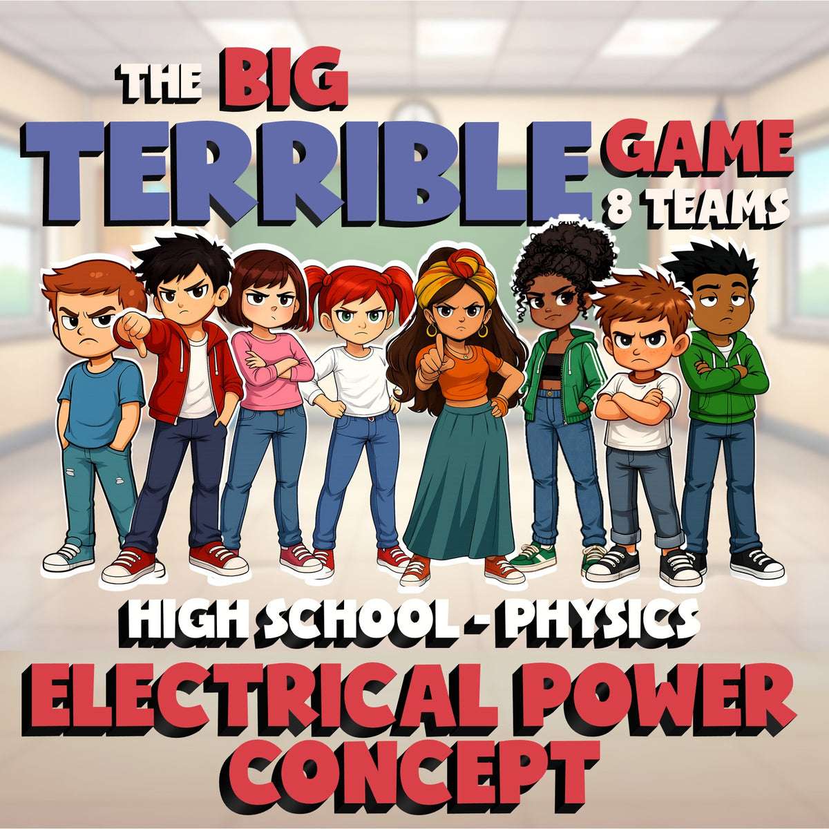 Electrical Power Concept BIG TERRIBLE GAME - No Prep Physics Science Review