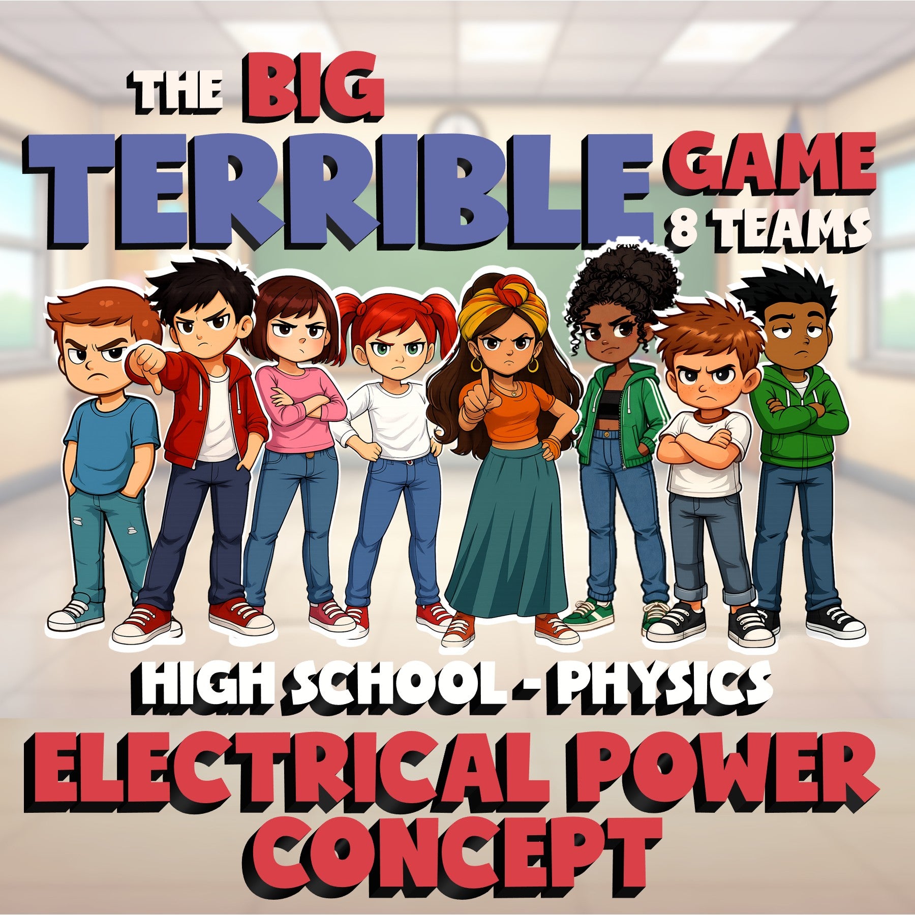 Electrical Power Concept BIG TERRIBLE GAME - No Prep Physics Science Review