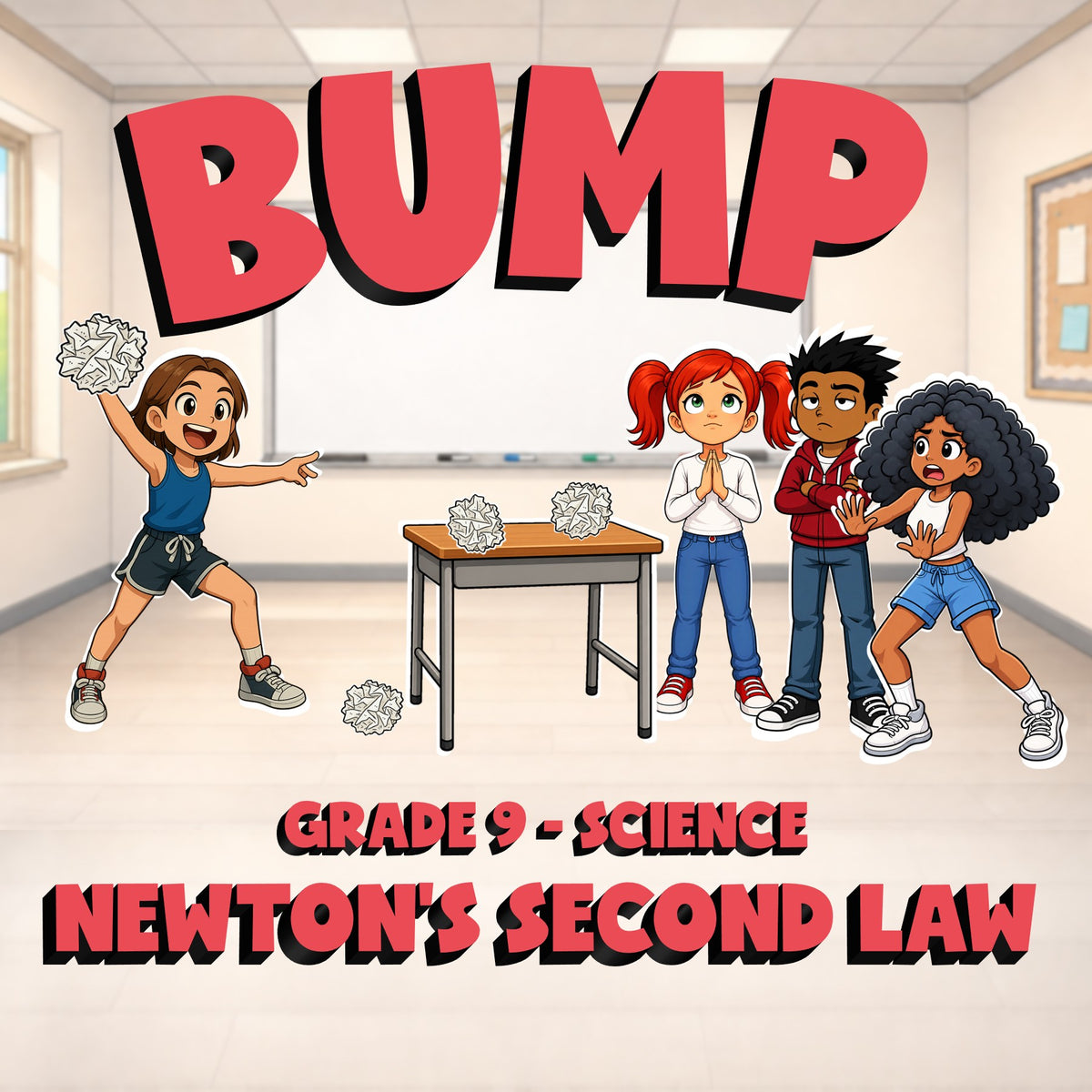 Newton’s Second Law BUMP Science Game - No Prep Grade 9 Review Activity