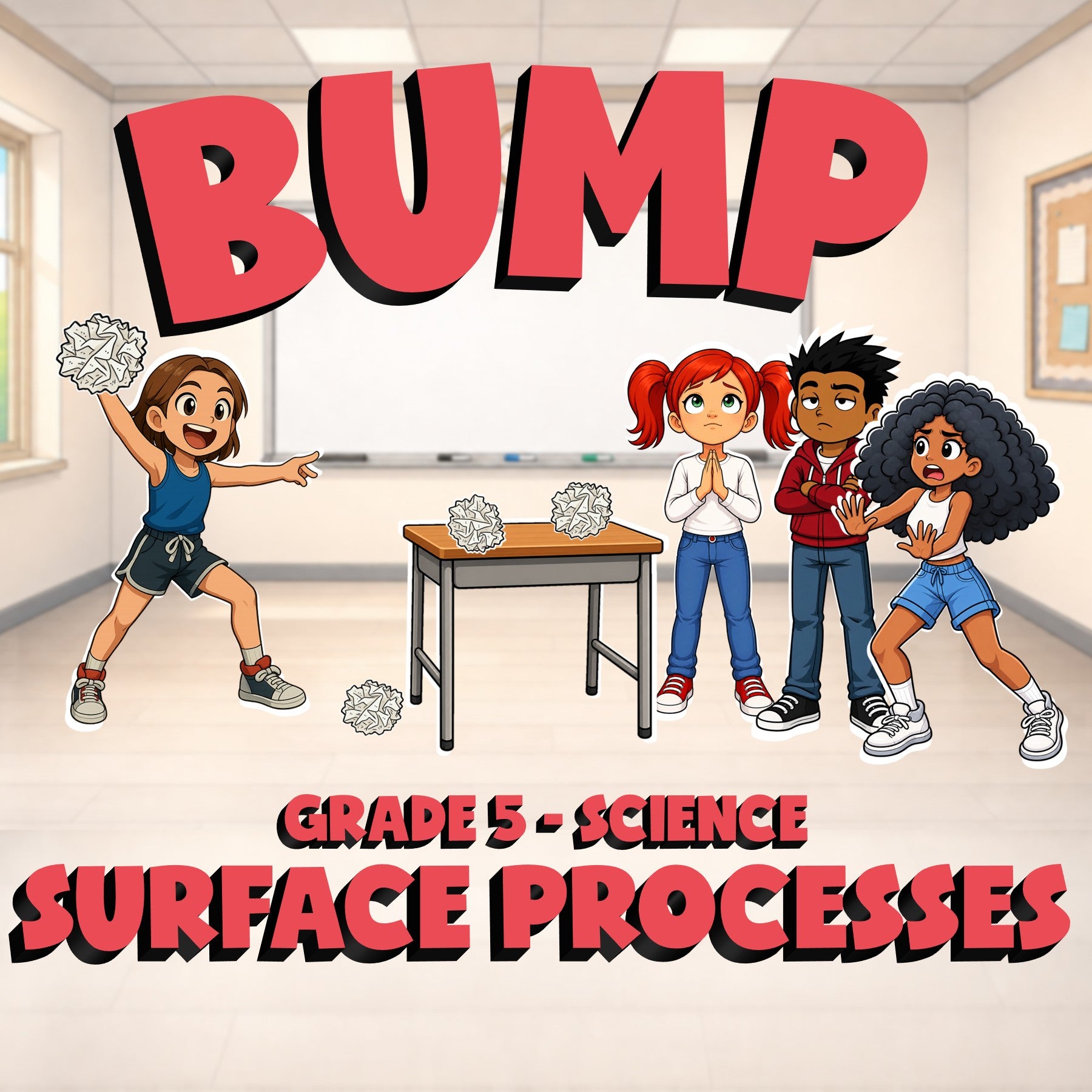 Surface Processes BUMP Science Game - No Prep Grade 5 Review Activity
