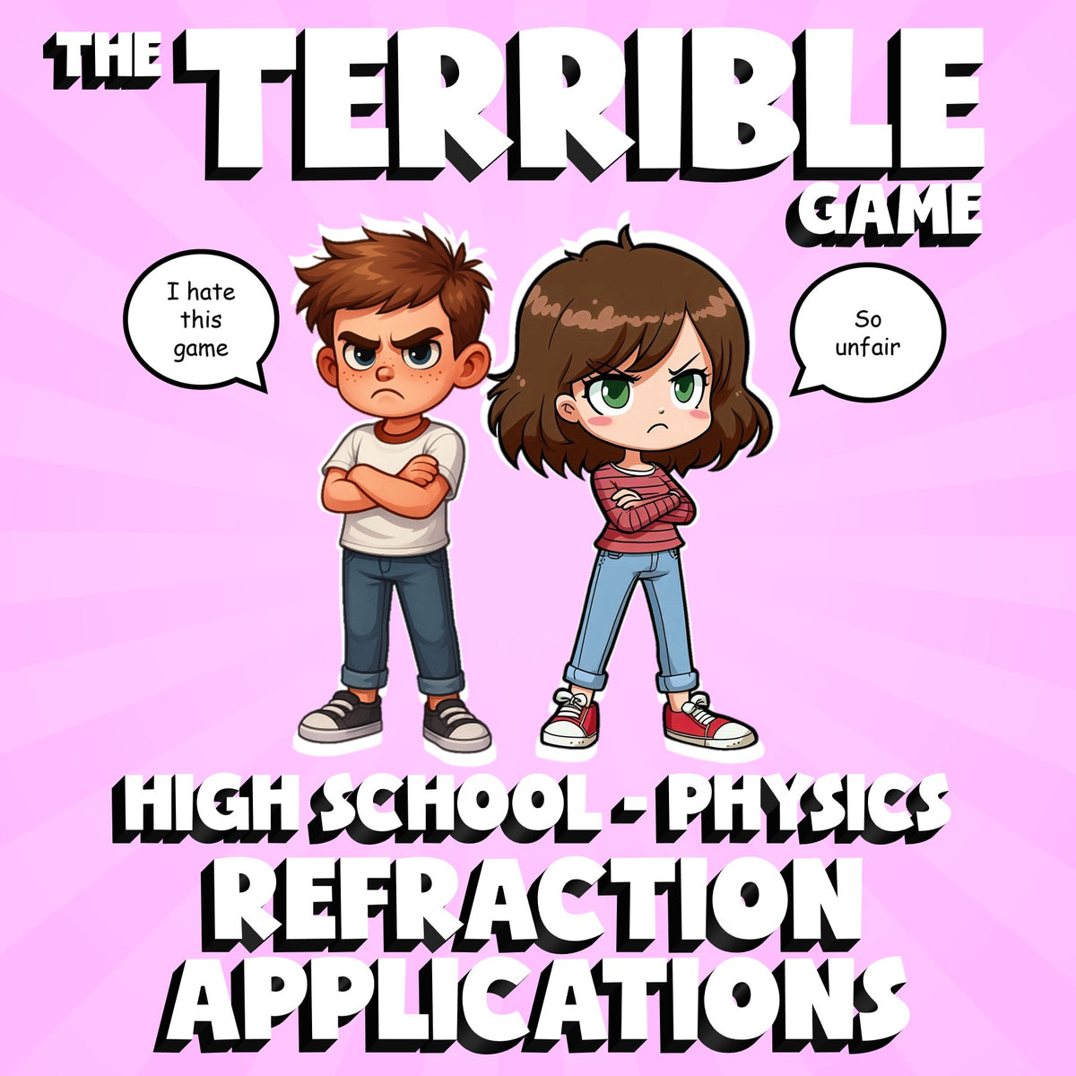 Refraction Applications THE TERRIBLE GAME - No Prep Physics Science Review