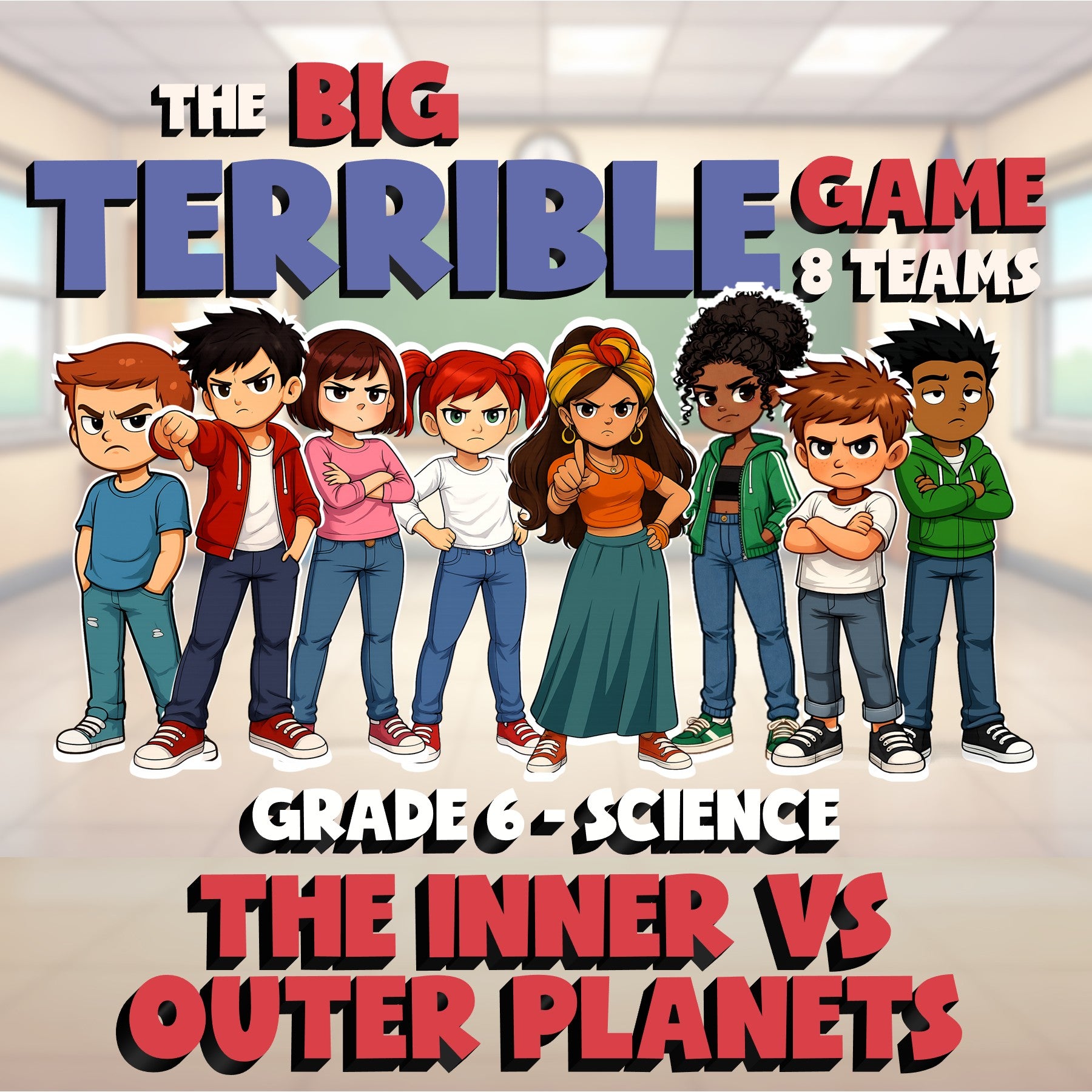 The Inner vs Outer Planets BIG TERRIBLE GAME - No Prep Grade 6 Science Review