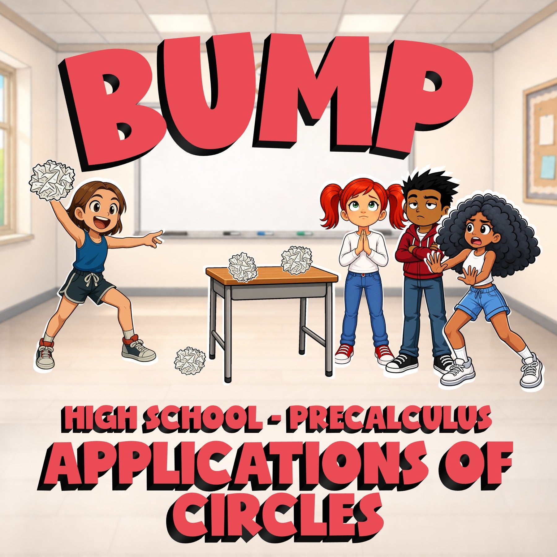 Applications of Circles BUMP Math Game - No Prep PreCalculus Review Activity