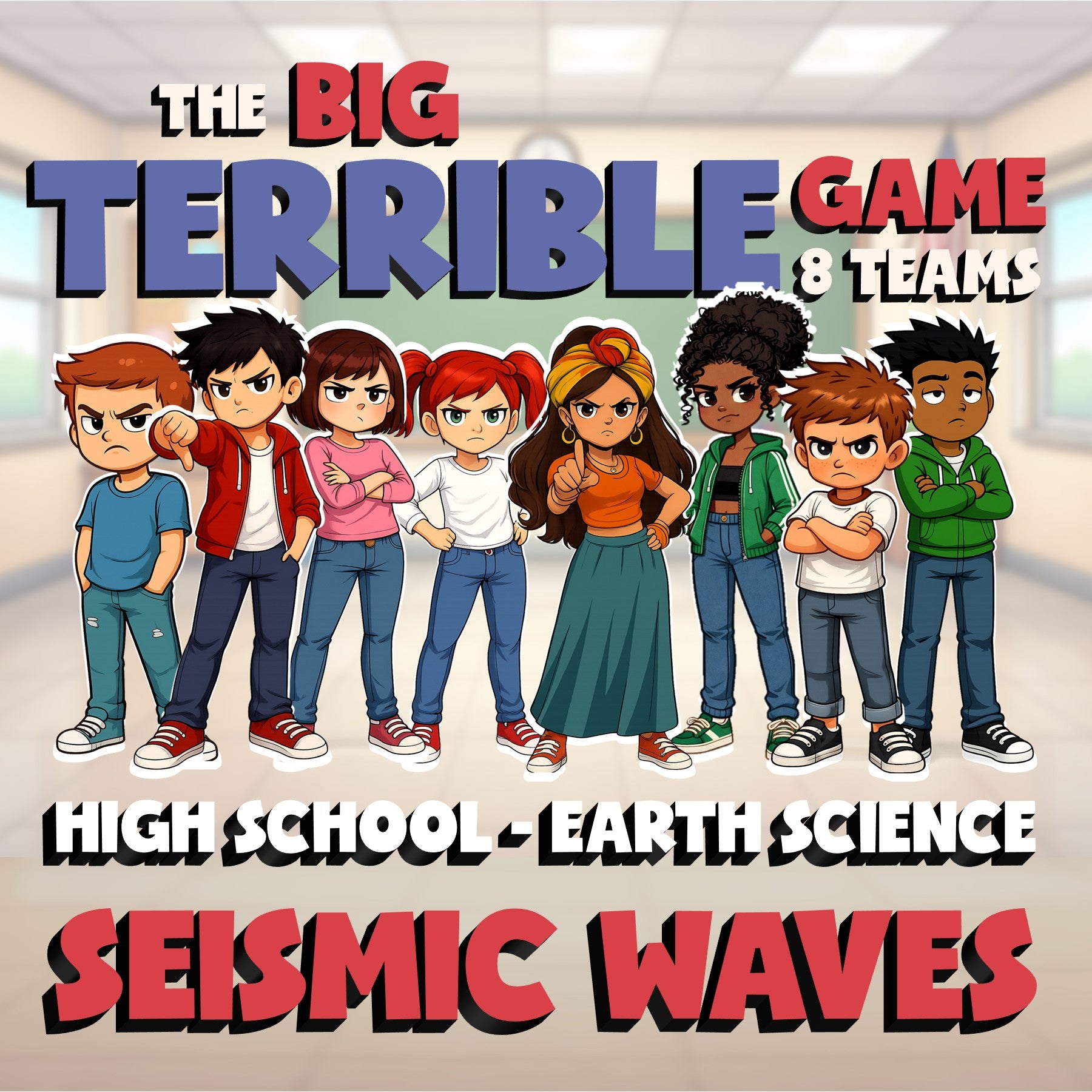 Seismic Waves BIG TERRIBLE GAME - No Prep Earth Science Review Activity