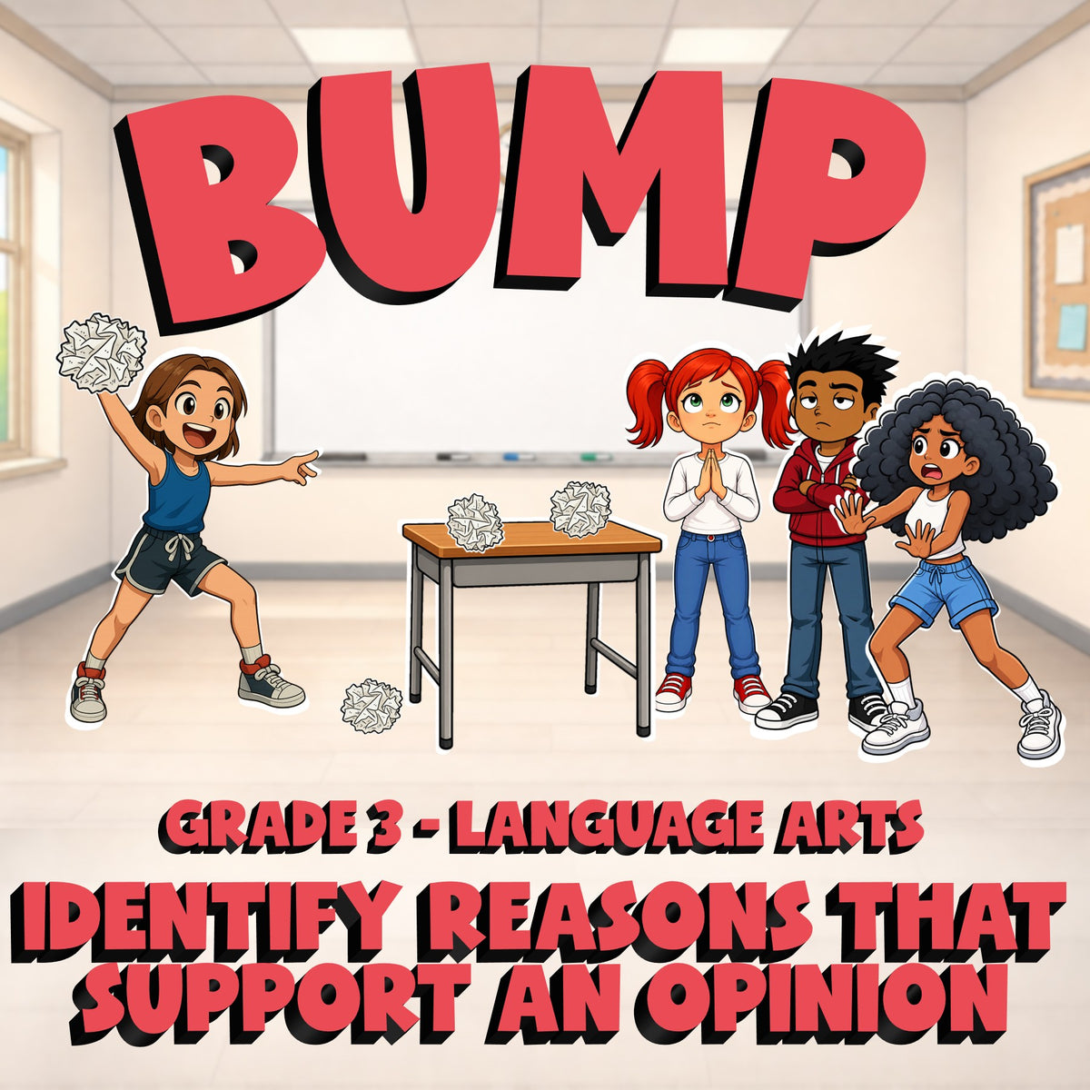 Identify Reasons That Support an Opinion BUMP ELA Game - No Prep Grade 3 Review