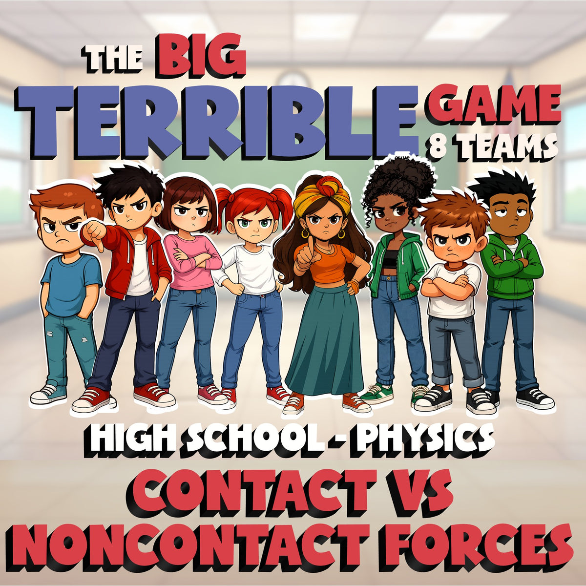 Contact vs Noncontact Forces BIG TERRIBLE GAME - No Prep Physics Science Review