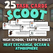 Heat Exchange, Ocean & Atmosphere SCOOT TASK CARDS Game - No Prep Earth Science