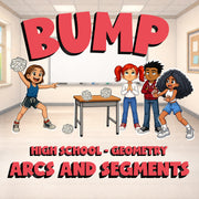 Arcs and Segments BUMP Math Game - No Prep Geometry Review Activity