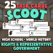 Rights & Representative Government SCOOT TASK CARDS Game - No Prep World History