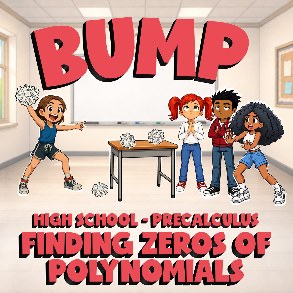 Finding Zeros of Polynomials BUMP Math Game - No Prep PreCalculus Review