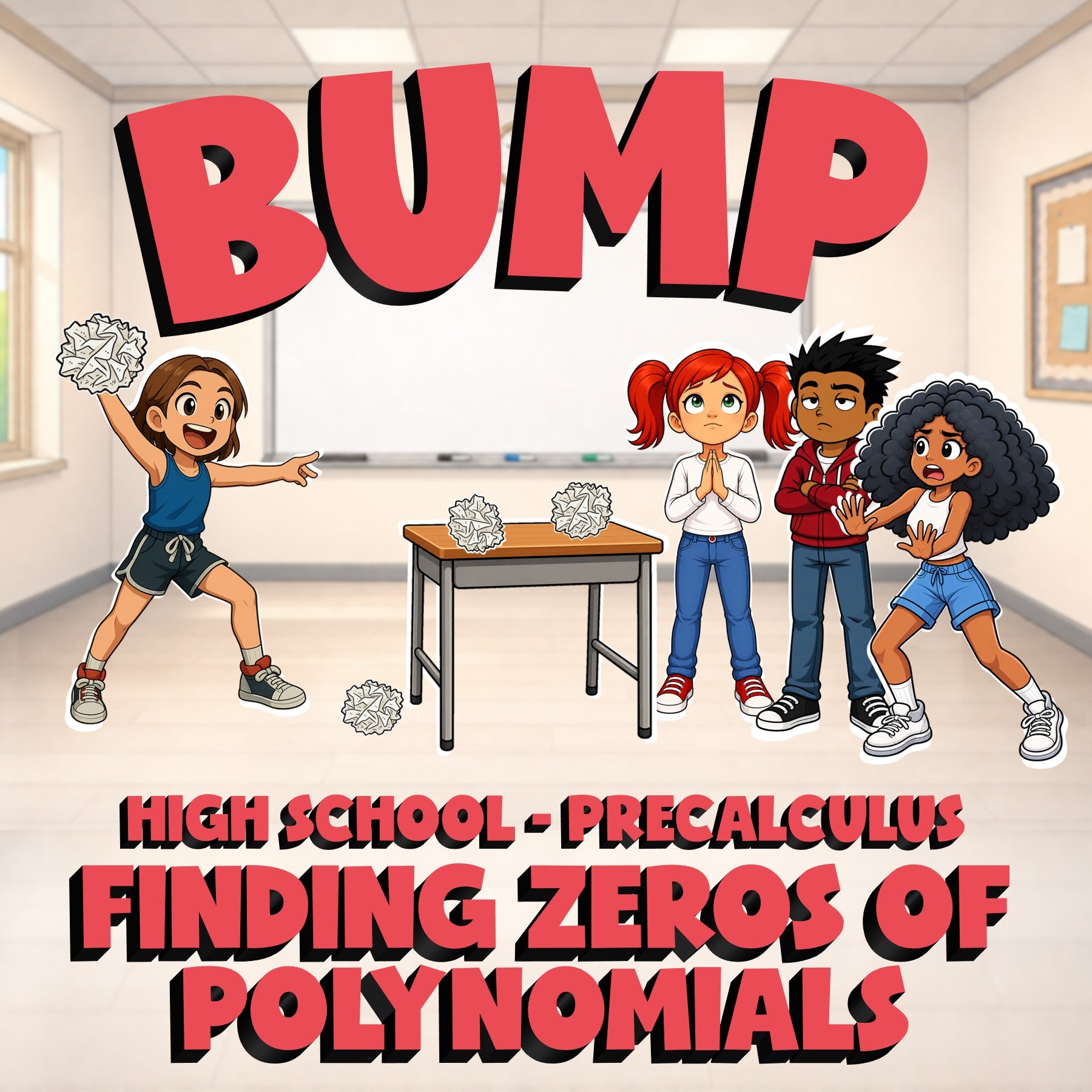 Finding Zeros of Polynomials BUMP Math Game - No Prep PreCalculus Review