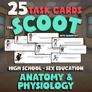 Anatomy & Physiology SCOOT TASK CARDS Game - No Prep High School Sex Education