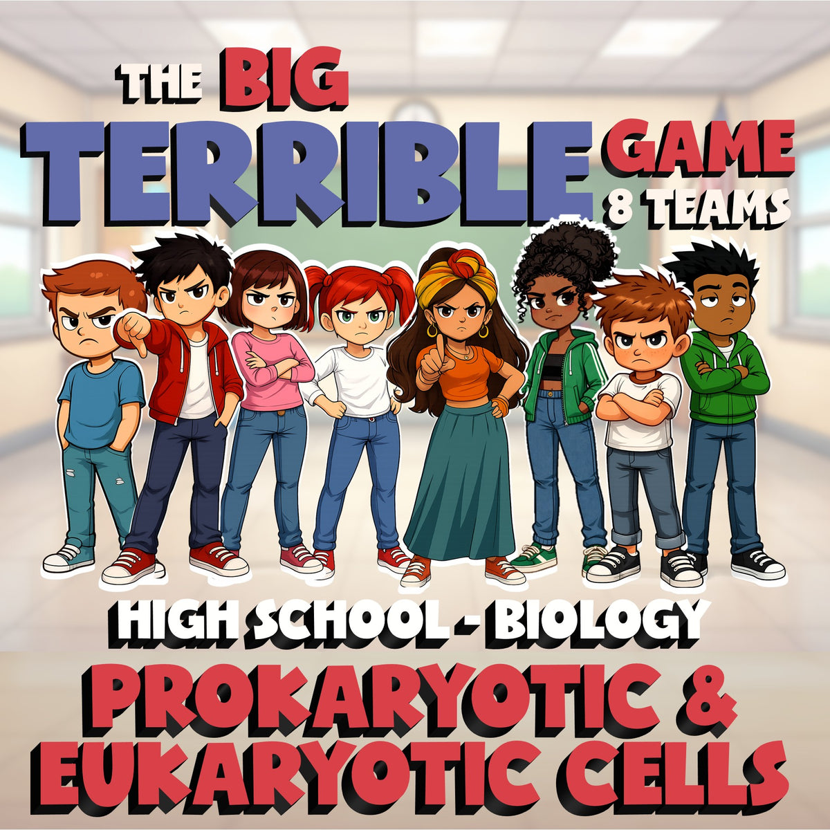 Prokaryotic & Eukaryotic Cells BIG TERRIBLE GAME - Biology Science Review