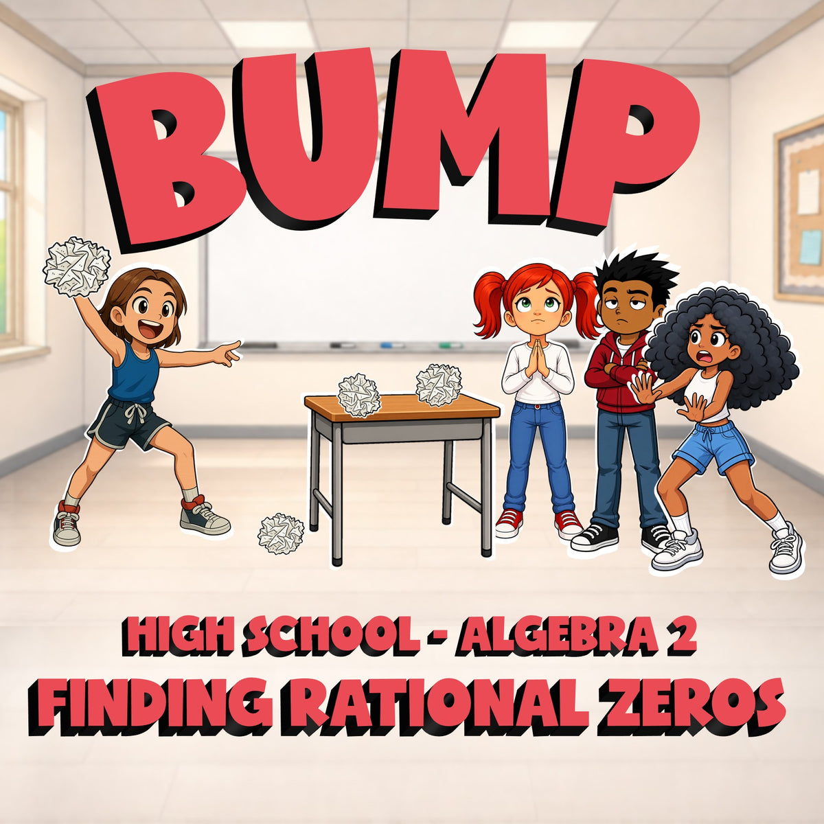 Finding Rational Zeros BUMP Math Game - No Prep Algebra 2 Review Activity