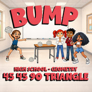 45 45 90 Triangle BUMP Math Game - No Prep Geometry Review Activity