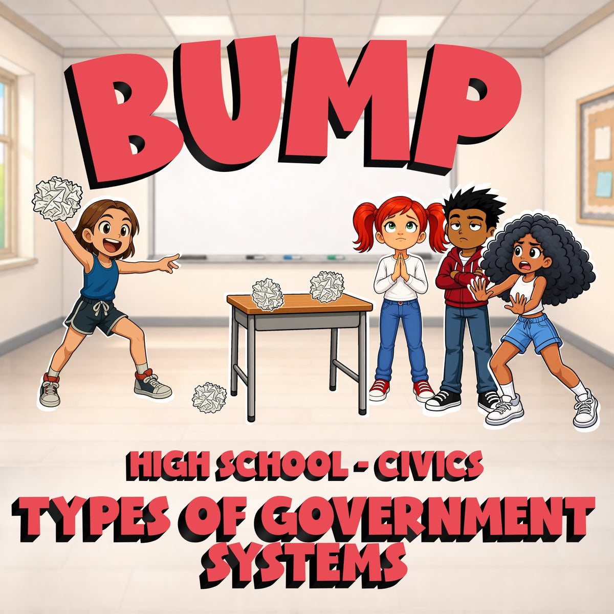 Types of Government Systems BUMP Civics Game - No Prep Review Activity