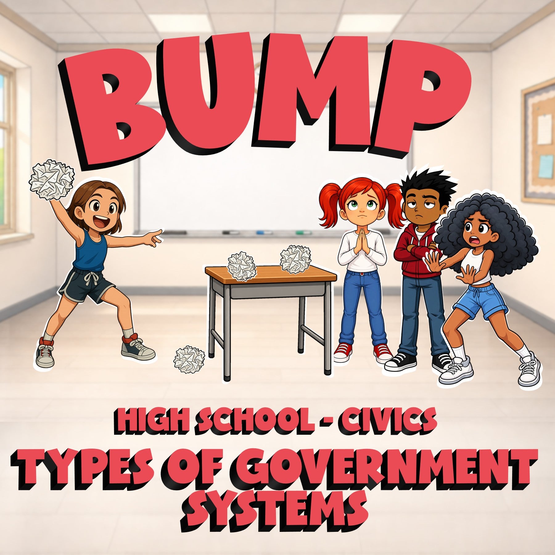 Types of Government Systems BUMP Civics Game - No Prep Review Activity