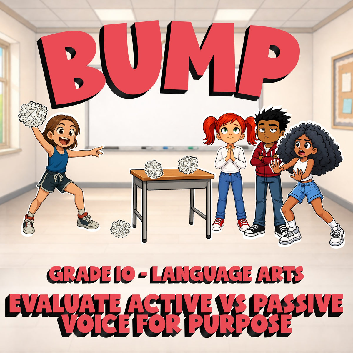 Evaluate Active vs Passive Voice for Purpose BUMP ELA Game - No Prep Grade 10