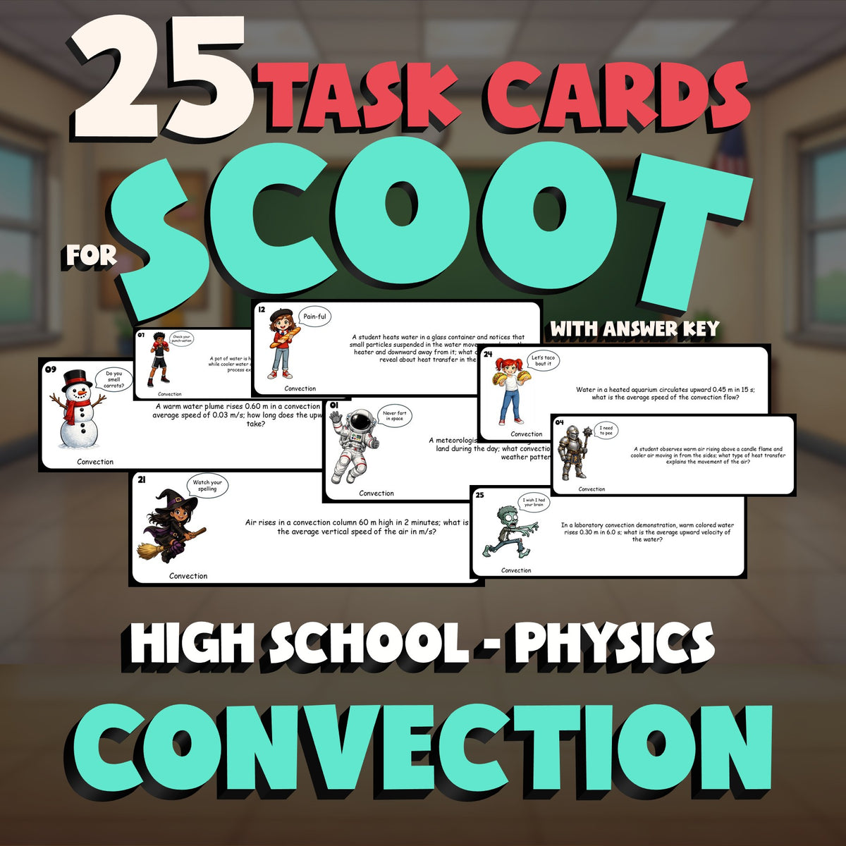Convection SCOOT TASK CARDS Science Game - No Prep Physics Review Activity