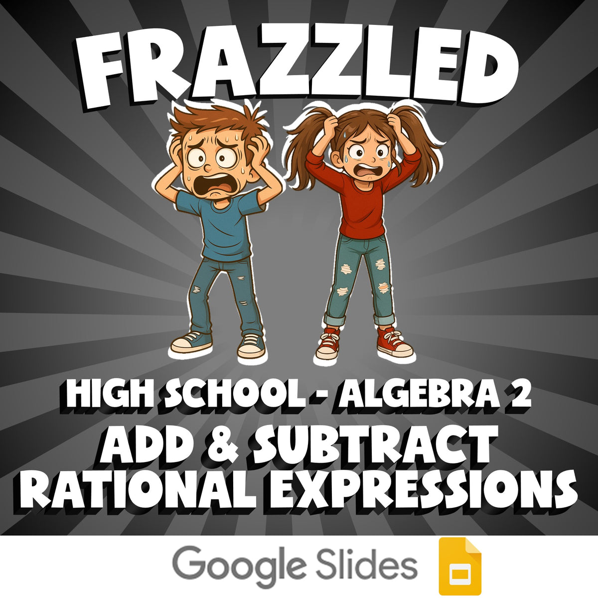 Add & Subtract Rational Expressions FRAZZLED Math Game - No Prep Algebra 2