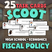 Fiscal Policy SCOOT TASK CARDS Economics Game - No Prep Review Activity