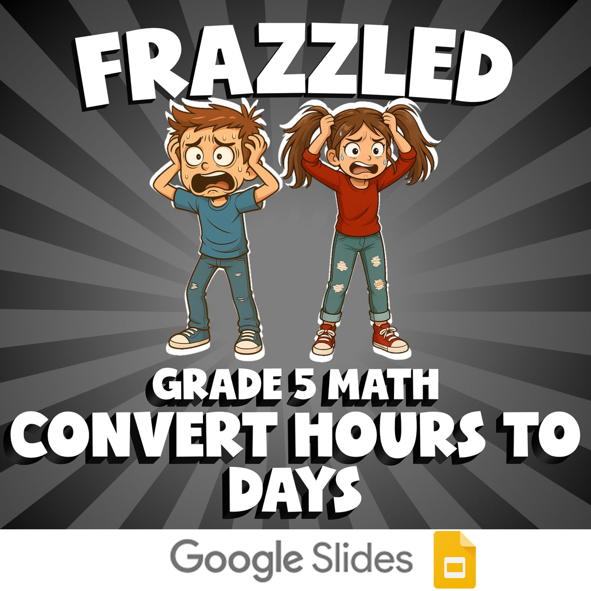 Convert Hours to Days FRAZZLED Math Game - No Prep Grade 5 Review Activity
