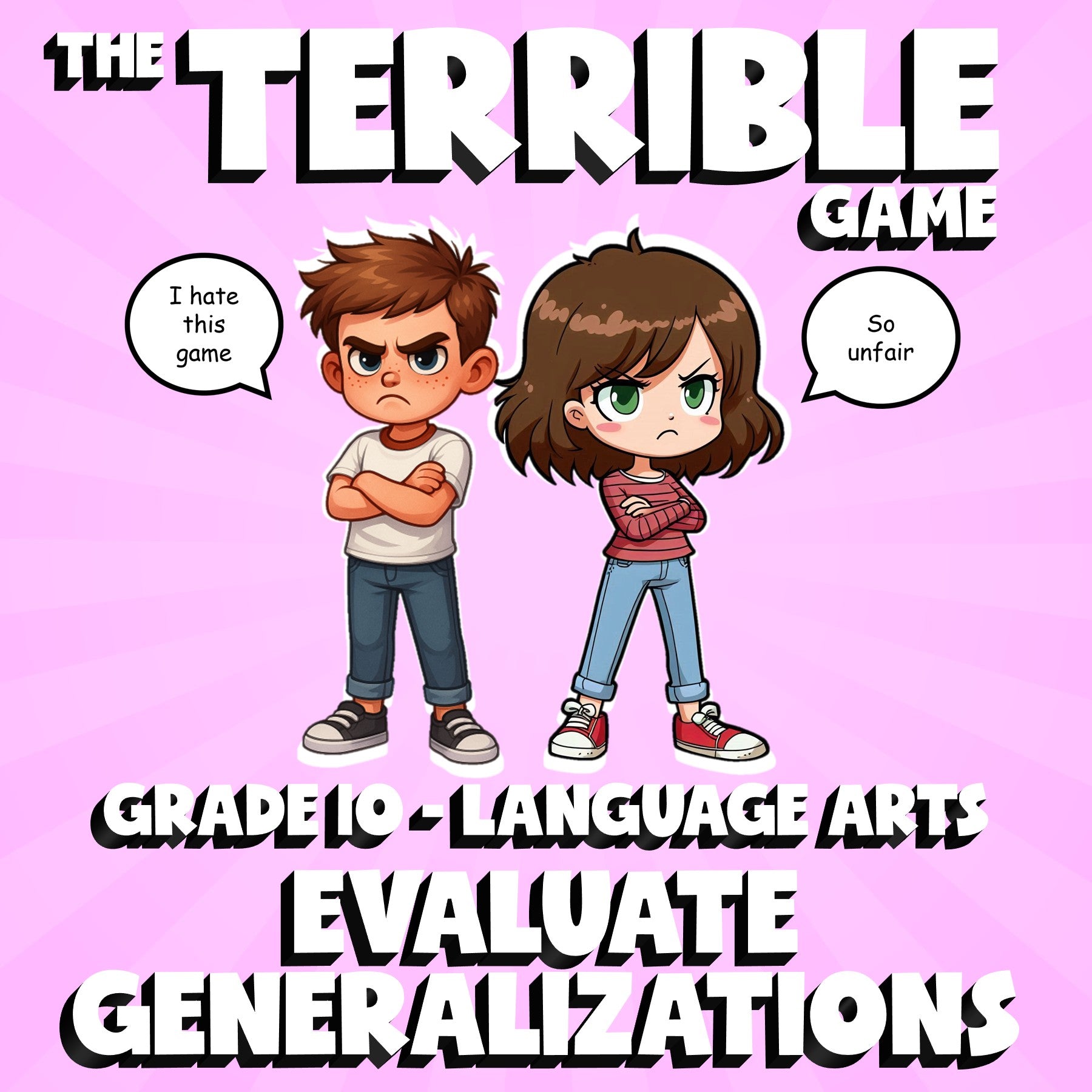 Evaluate Generalizations THE TERRIBLE GAME - No Prep Grade 10 ELA Review