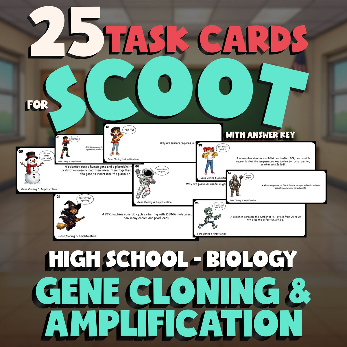 Gene Cloning & Amplification SCOOT TASK CARDS Science Game - No Prep Biology
